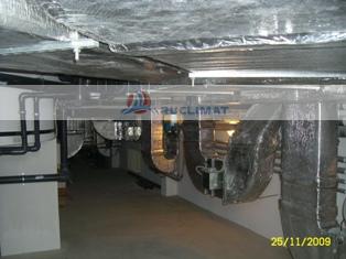 Защита негорючим материалом противопожарных клапанов системы воздуховодов канального осушителя Противопожарные клапаны канального осушителя