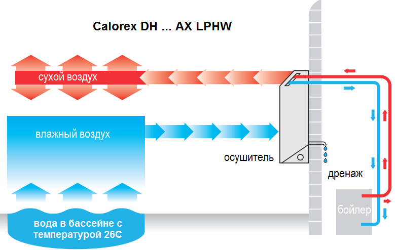 особенности настенного осушителя Calorex DH 55 A LPHW