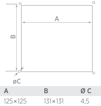 Шаблон отверстий RCQ 160.15 Монтажные отверстия RCQ 160.15