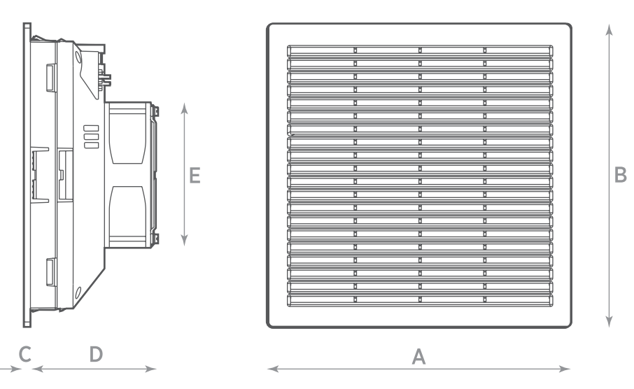 Габариты O.Erre Systema RCQ 370.25 Монтажные размеры O.Erre Systema RCQ 370.25