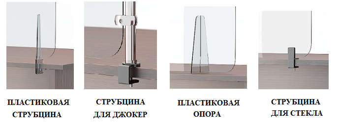 Крепления для защитного экрана на стол Типы креплений для защитного экрана на стол