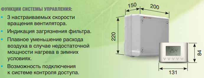 щит и пульт управления для приточной установки Salda